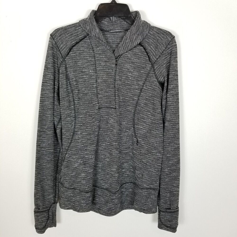 Lululemon Think Fast Pullover Heathered Herringbone‎ Athletic Sweatshirt Size 12